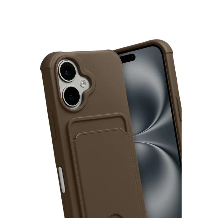 BUĞZ İphone 17 Kelvin Kartvizitli Silikon - Kahverengi