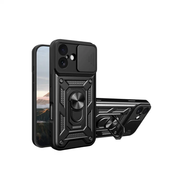 BUĞZ İphone 17 Pars Lens Yüzüklü Silikon - Siyah