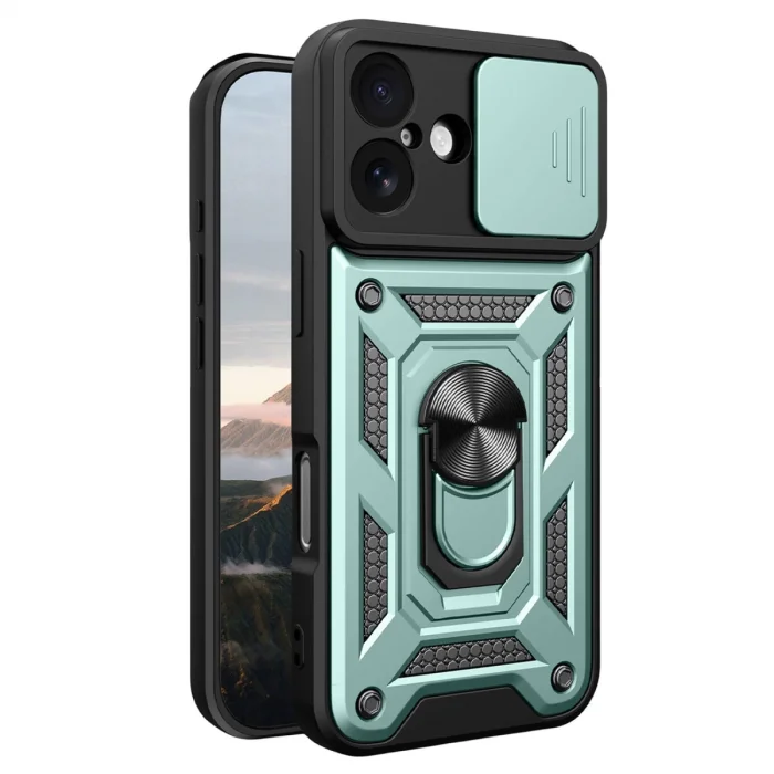 BUĞZ İphone 17 Pars Lens Yüzüklü Silikon - Yeşil