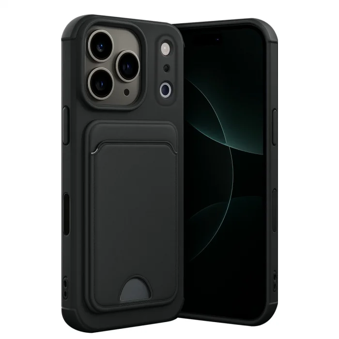 BUĞZ İphone 17 Pro Kelvin Kartvizitli Silikon - Siyah