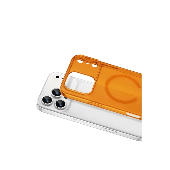 BUĞZ İphone 17 Pro Max Combo Sert Şeffaf Magsafe Kapak - Turuncu