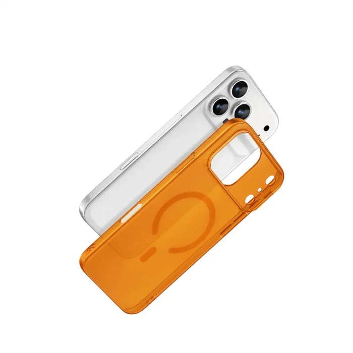 BUĞZ İphone 17 Pro Max Combo Sert Şeffaf Magsafe Kapak - Turuncu