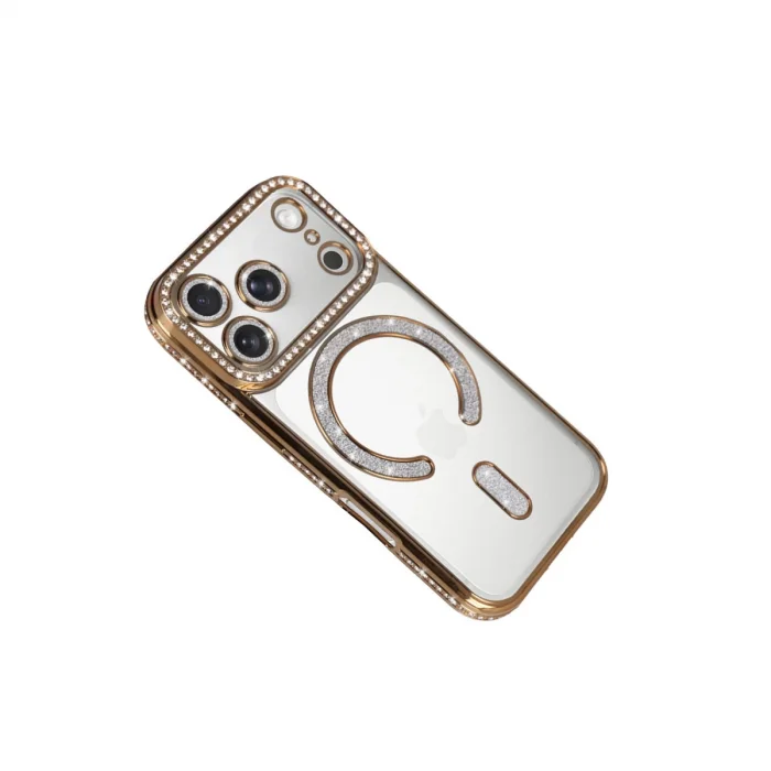 BUĞZ İphone 17 Pro Max Joke Simli Magneticsafe Kılıf - Gold