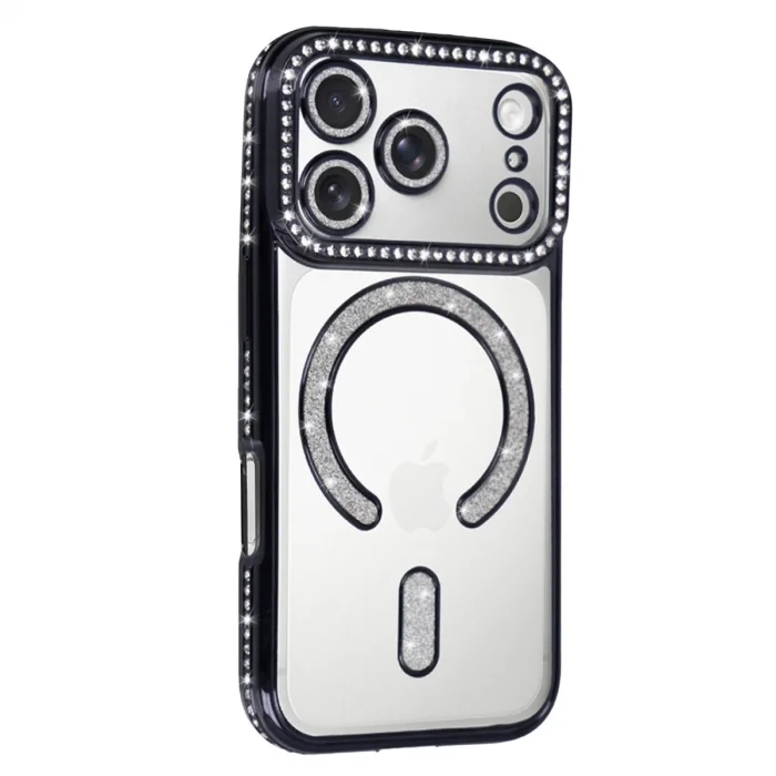 BUĞZ İphone 17 Pro Max Joke Simli Magneticsafe Kılıf - Siyah