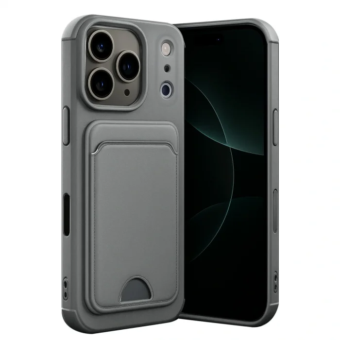 BUĞZ İphone 17 Pro Max Kelvin Kartvizitli Silikon - Gri