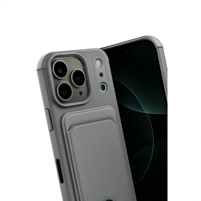 BUĞZ İphone 17 Pro Max Kelvin Kartvizitli Silikon - Gri