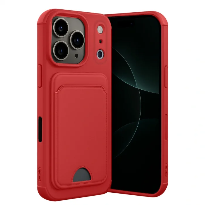 BUĞZ İphone 17 Pro Max Kelvin Kartvizitli Silikon - Kırmızı