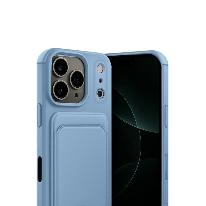 BUĞZ İphone 17 Pro Max Kelvin Kartvizitli Silikon - Mavi