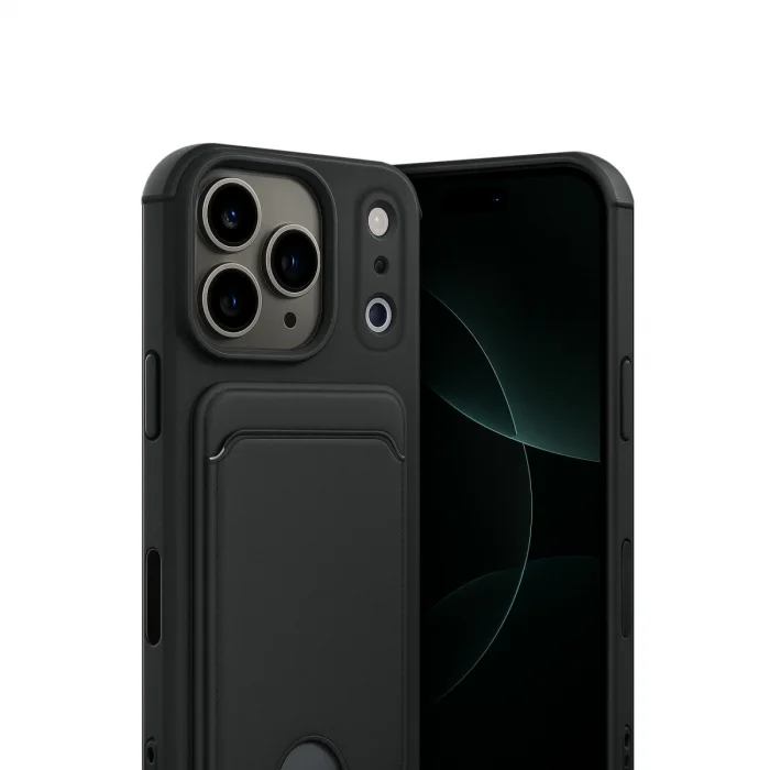 BUĞZ İphone 17 Pro Max Kelvin Kartvizitli Silikon - Siyah