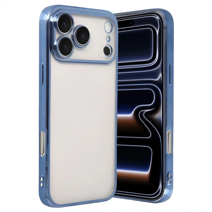 BUĞZ İphone 17 Pro Max Razer Lensli Silikon - Açık Mavi