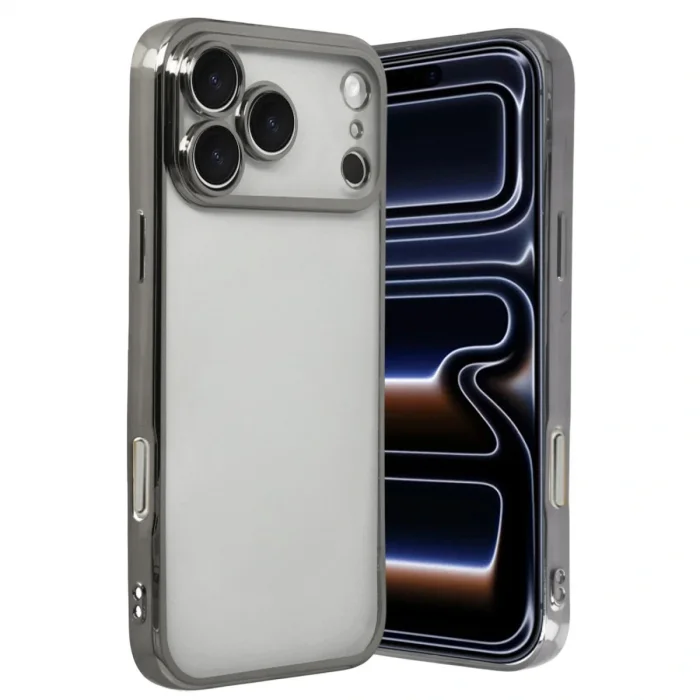 BUĞZ İphone 17 Pro Max Razer Lensli Silikon - Titan Gri