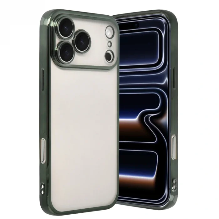 BUĞZ İphone 17 Pro Max Razer Lensli Silikon - Yeşil