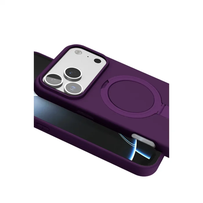 BUĞZ İphone 17 Pro Max Regal Magsafe Standlı Kapak - Derin Mor