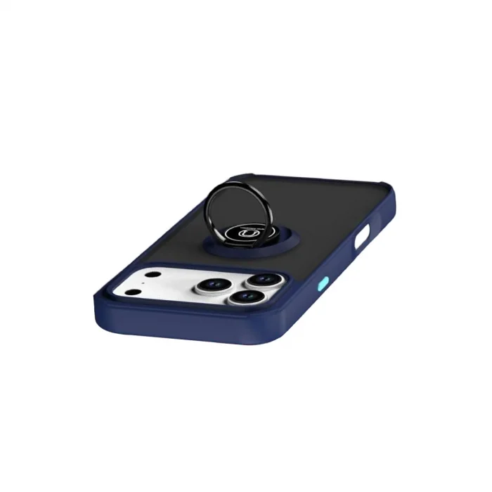 BUĞZ İphone 17 Pro Montreal Yüzüklü Silikon Kapak - Lacivert