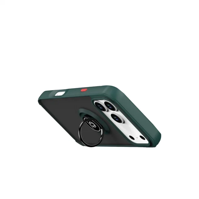 BUĞZ İphone 17 Pro Montreal Yüzüklü Silikon Kapak - Yeşil