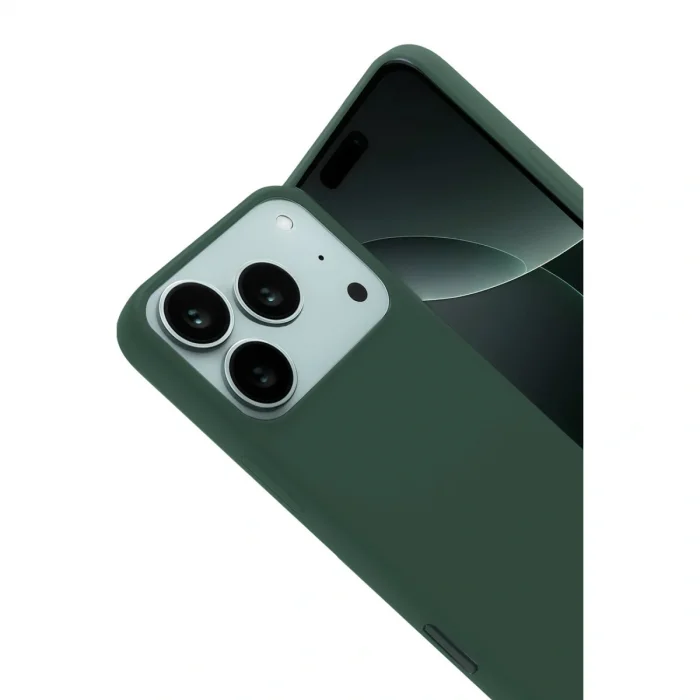 BUĞZ İphone 17 Pro Nano İçi Kadife Silikon - Koyu Yeşil