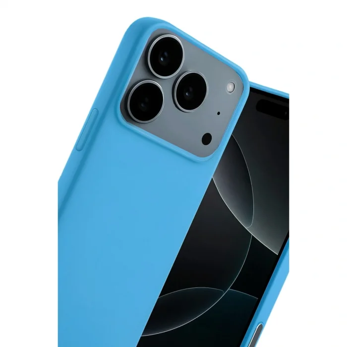 BUĞZ İphone 17 Pro Nano İçi Kadife Silikon - Mavi