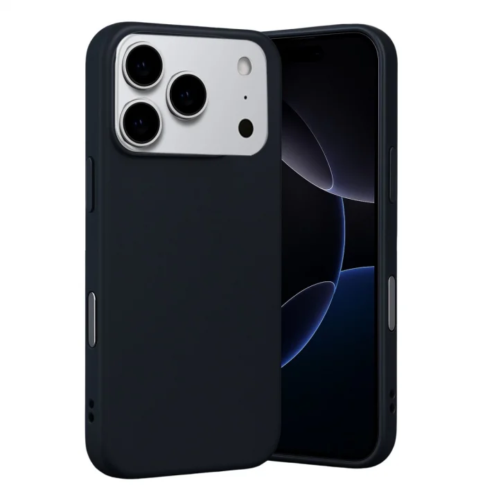 BUĞZ İphone 17 Pro Nano İçi Kadife Silikon - Siyah