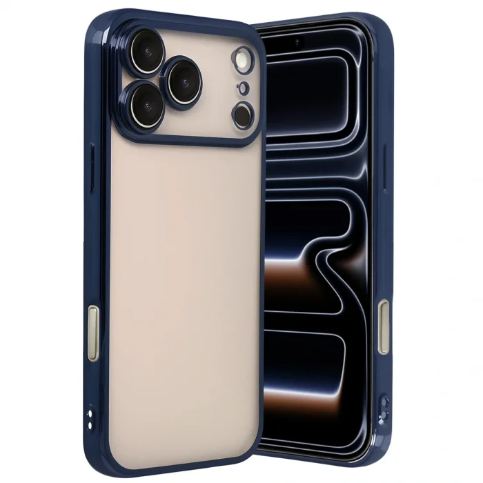 BUĞZ İphone 17 Pro Razer Lensli Silikon - Lacivert