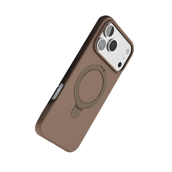 BUĞZ İphone 17 Pro Regal Magsafe Standlı Kapak - Çöl Titanyum