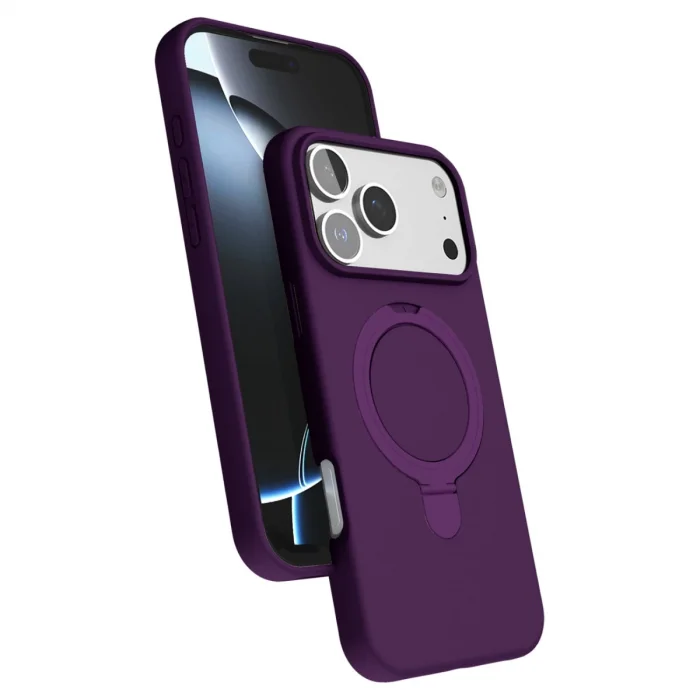 BUĞZ İphone 17 Pro Regal Magsafe Standlı Kapak - Derin Mor