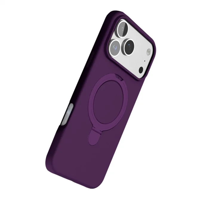 BUĞZ İphone 17 Pro Regal Magsafe Standlı Kapak - Derin Mor