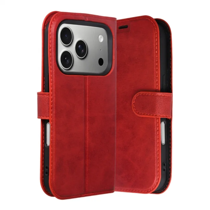 BUĞZ İphone 17 Pro Trend S Plus Kapaklı Kılıf - Kırmızı