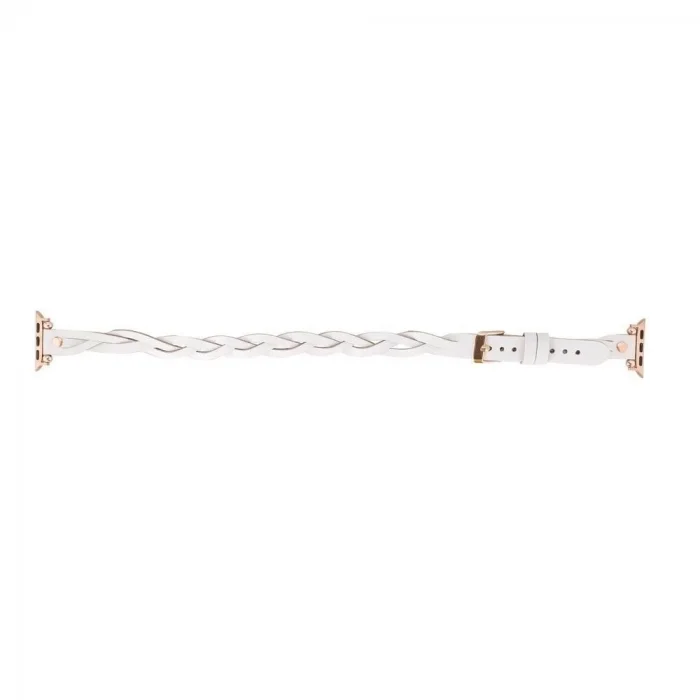  Apple Watch Uyumlu Deri Kordon 38-40-41mm DT RT F3 Beyaz