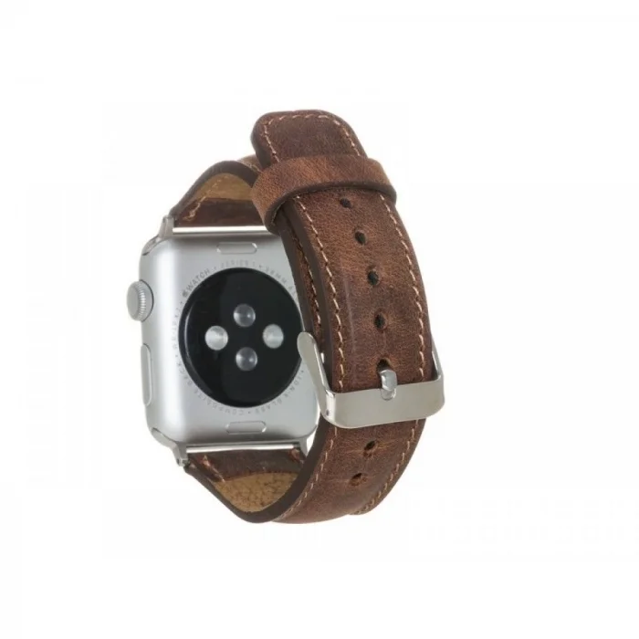BUĞZ Apple Watch Uyumlu Deri Kordon 38-40-41mm G2 Kahverengi