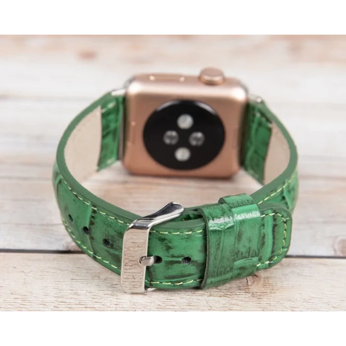  Apple Watch Uyumlu Deri Kordon 42-44-45mm Croco YK04