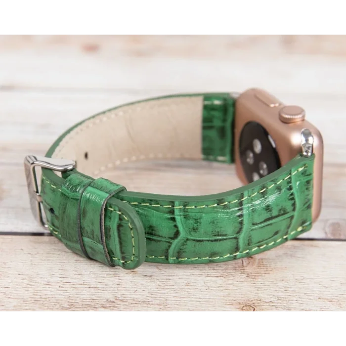  Apple Watch Uyumlu Deri Kordon 42-44-45mm Croco YK04