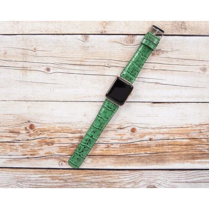  Apple Watch Uyumlu Deri Kordon 42-44-45mm Croco YK04