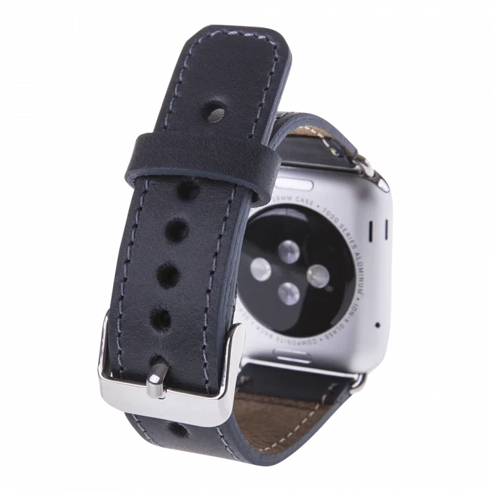  Apple Watch Uyumlu Deri Kordon 42-44-45mm CZ01 Lacivert