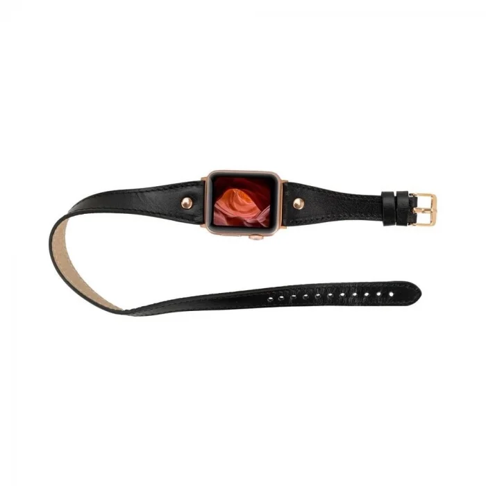  Apple Watch Uyumlu Deri Kordon 42-44-45mm DT RG RST1