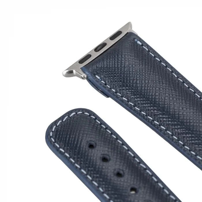  Apple Watch Uyumlu Deri Kordon 42-44-45mm G3 Lacivert