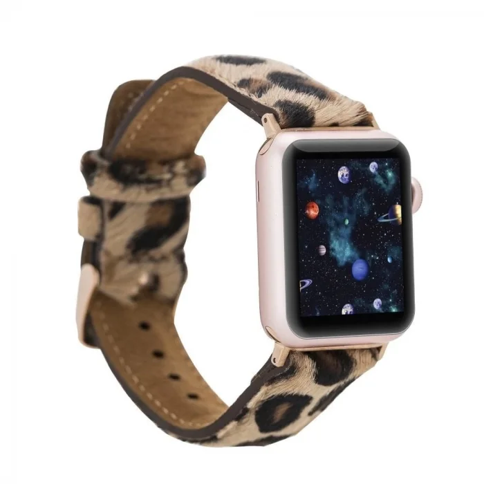  Apple Watch Uyumlu Deri Kordon 42-44-45mm LEO1N