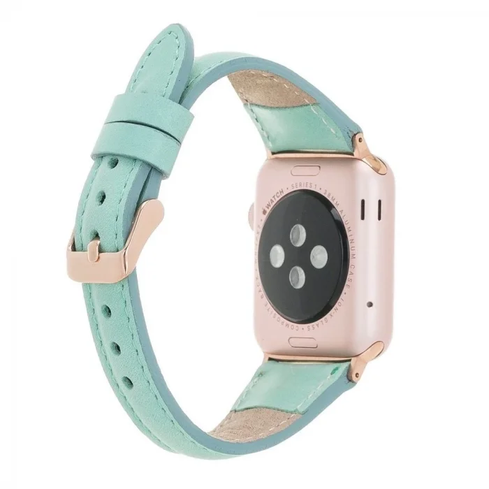  Apple Watch Uyumlu Deri Kordon 42-44-45mm Slim BRN7