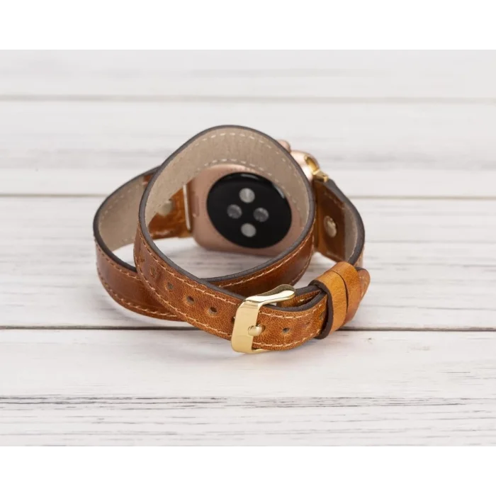  Apple Watch Uyumlu Deri Kordon 42-44-45mm Slim DT GT V18