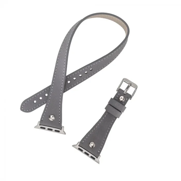  Apple Watch Uyumlu Deri Kordon 42-44-45mm Slim DT STRST9