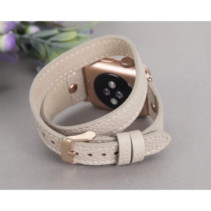 BUĞZ Apple Watch Uyumlu Deri Kordon 42-44-45mm Slim DTRT ERC3