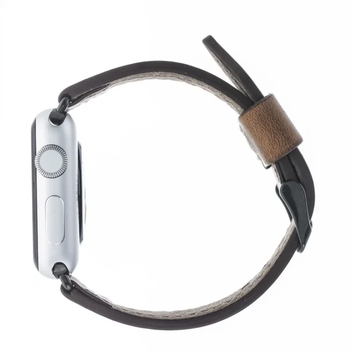 Apple Watch Uyumlu Deri Kordon 42-44-45mm SM26 Kahve