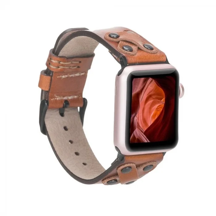 Apple Watch Uyumlu Deri Kordon Cross 42-44-45mm BT RST2E
