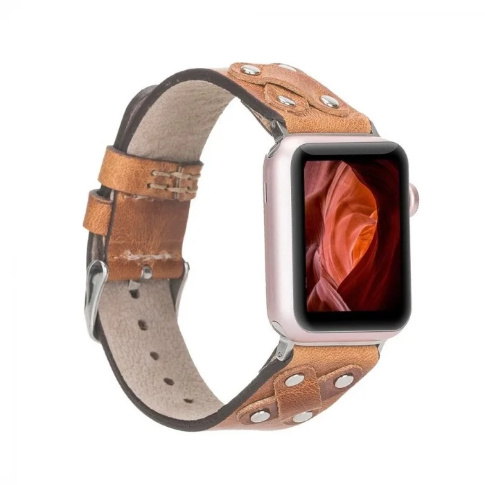  Apple Watch Uyumlu Deri Kordon Cross 42-44-45mm ST V18