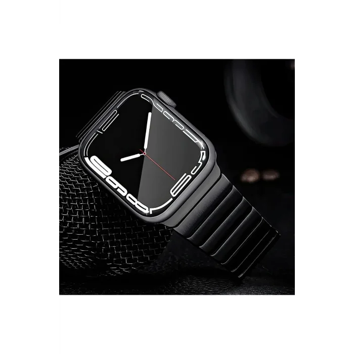 BUĞZ Apple Watch Uyumlu Gri Çelik Kordon, 44-45-49mm Ekran Boyutları İçin Uygun Metal Bileklik
