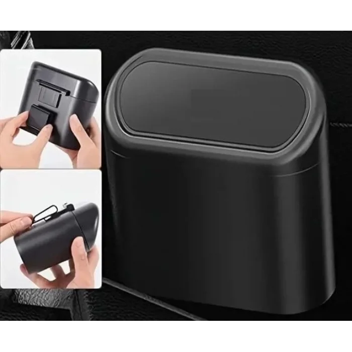  Araba Çöp Kutusu Kapaklı Organizer Siyah