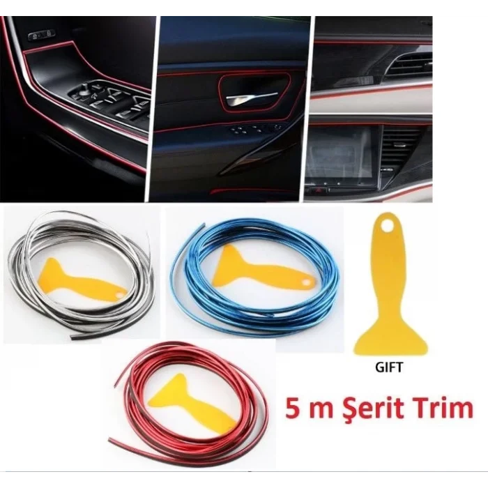  Araba Dekorasyon Şeridi 5 Metre Trim Şeridi - 1 Adet Fiyatıdır-Renk Bildirin