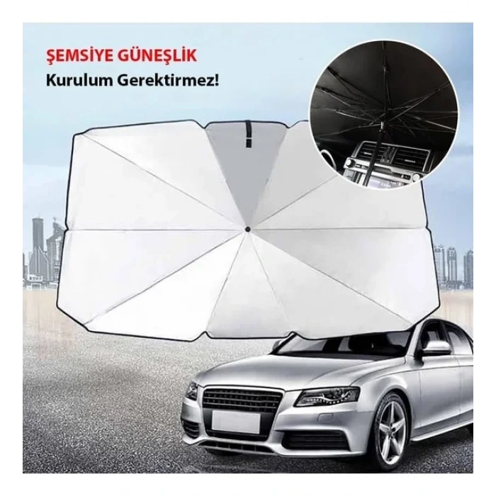 BUĞZ Araba Güneş Gölge Koruyucu Şemsiye Oto Ön Cam Güneşlik(145cm*79cm)