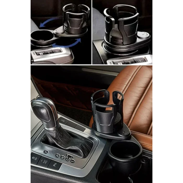 BUĞZ Araç İçi 360 Derece Dönen 2li Bardaklıklı Açılarak Ayarlanabilir Bardak Tutucu Aparat ( BUĞZ )