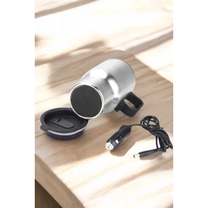  Araç İçi Çelik Su Isıtıcı Termos Bardak Çakmak Girişli Kupa Görünümlü