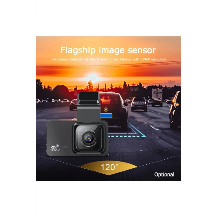 BUĞZ Araç içi çift lens wifi dash cam 1080P gece görüşlü çarpışma algılamalı video kamera